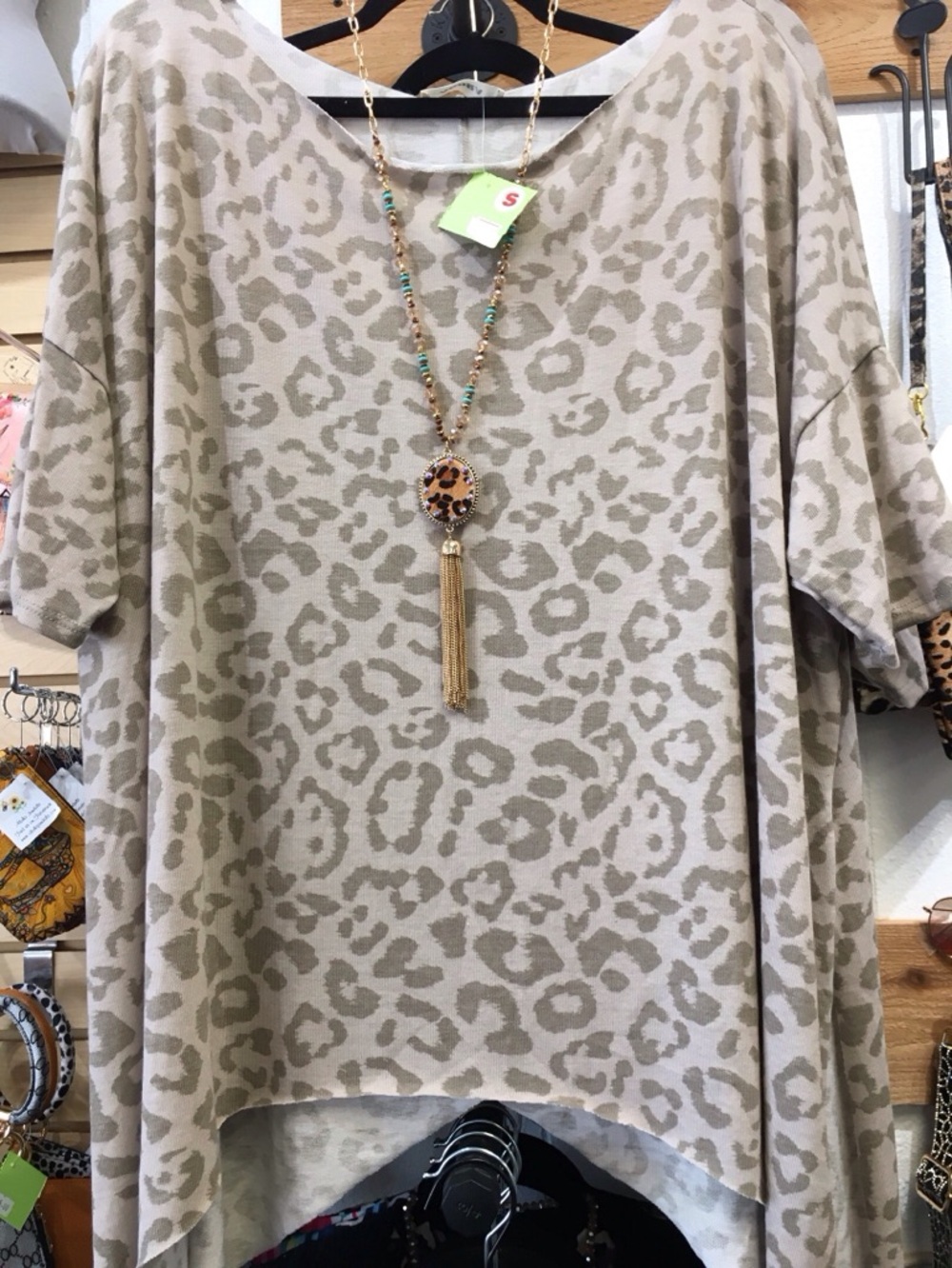 Over Sized Off The Shoulder Leopard Blouse